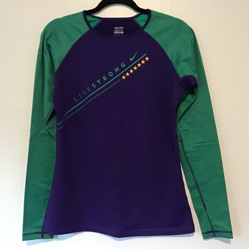 Nike Pro Purple and Green Activewear Top
